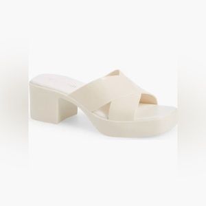 JEFFERY CAMPBELL BUBBLEGUM SANDAL IN CREAM